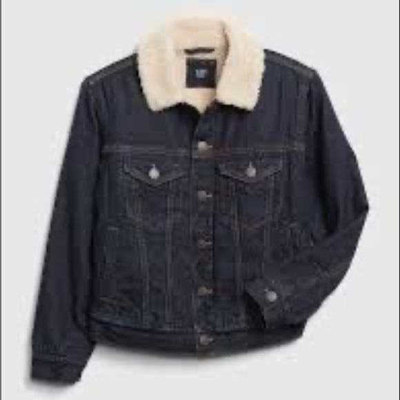 GAP Denim Jacket Sherpa Western stich size Small - Picture 1 of 13